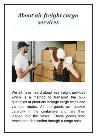 About air freight cargo services