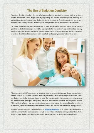 sedation dentistry involves