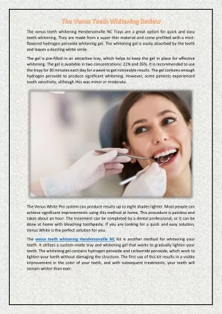 the venus teeth whitening hendersonville nc trays