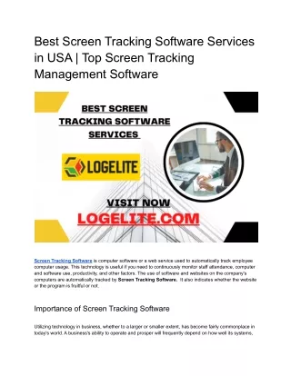 best screen tracking software services