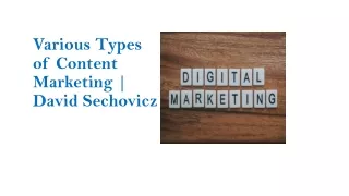 Various Types of Content Marketing | David Sechovicz