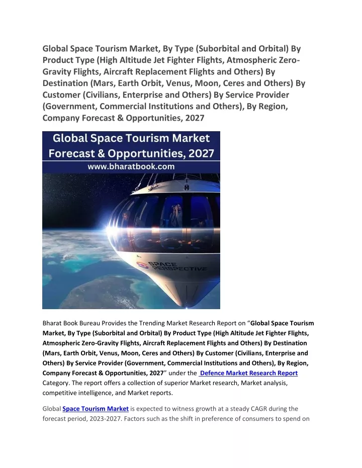 global space tourism market by type suborbital