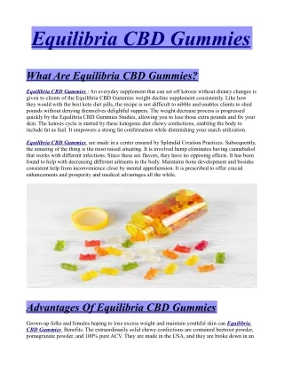 Exclusive Equilibria CBD Gummies Avoid Risk Warnings