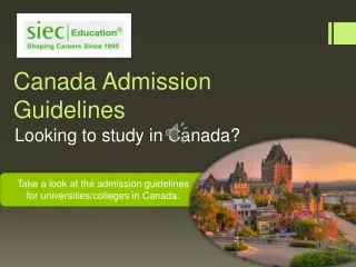 Canada Admission Guidelines