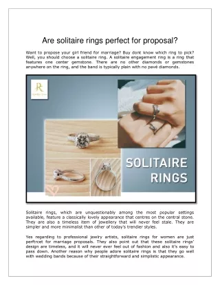 Solitaire rings for women