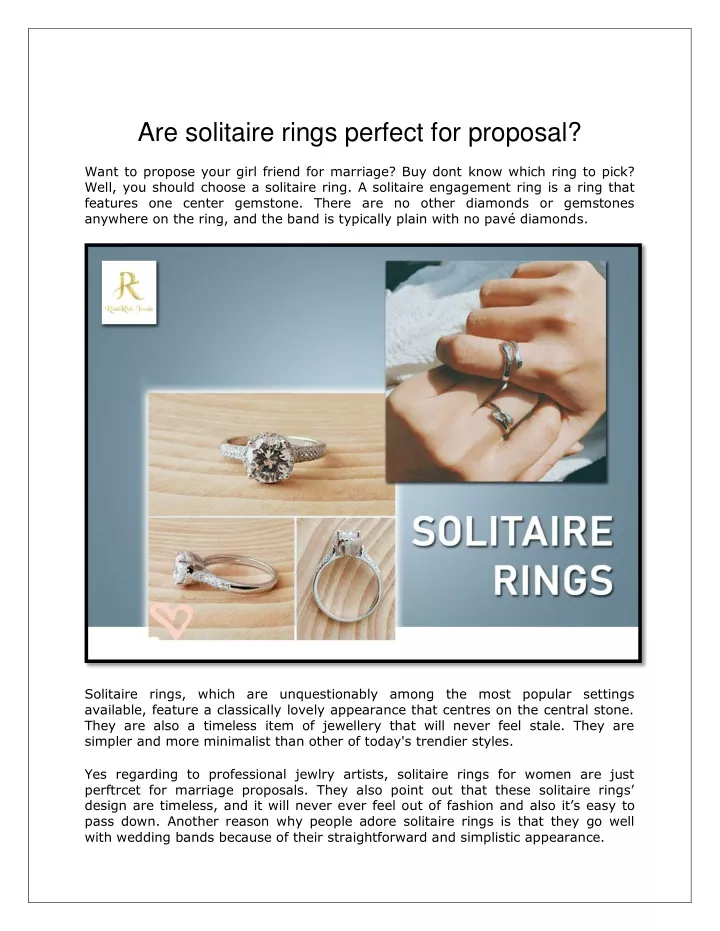 are solitaire rings perfect for proposal