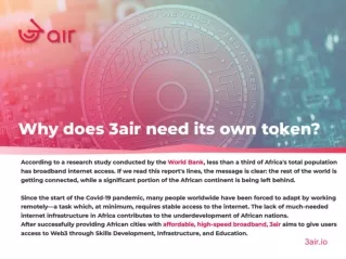 Why does 3air need its own token