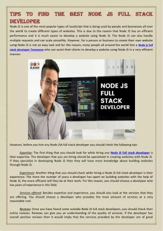 Tips to Find the Best Node JS Full Stack Developer