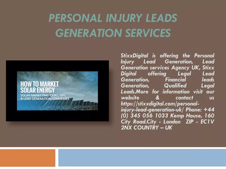 personal injury leads generation services