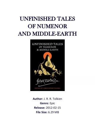 Unfinished Tales Of Numenor And Middle-Earth by J. R. R. Tolkien PDF Download