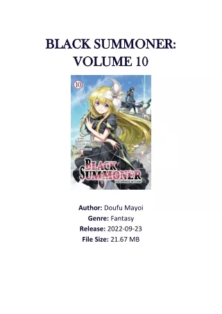 Black Summoner: Volume 10 by Doufu Mayoi PDF Download