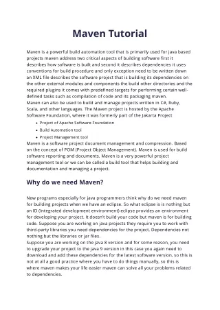 Maven Tutorial