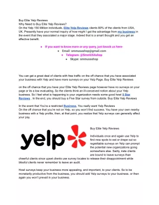 Buy Elite Yelp Reviews