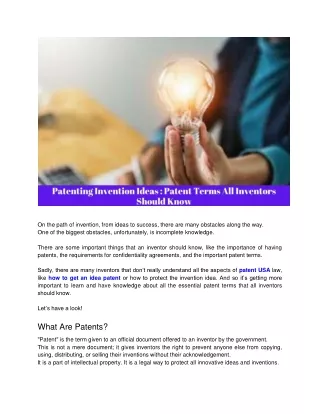 on the path of invention from ideas to success