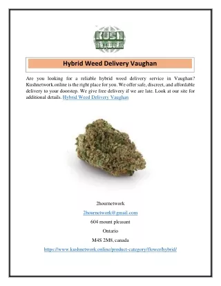 Hybrid Weed Delivery Vaughan  Kushnetwork.online