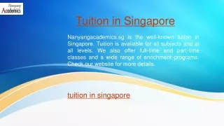 Tuition in Singapore  Nanyangacademics.sg
