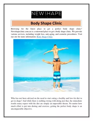 Body Shape Clinic  Newshapeclinic.com