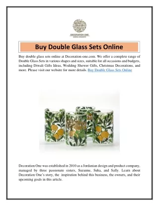 Buy Double Glass Sets Online  Decoration-one