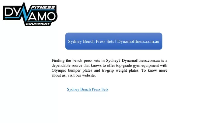 sydney bench press sets dynamofitness com au