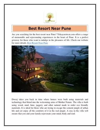 best resort near pune