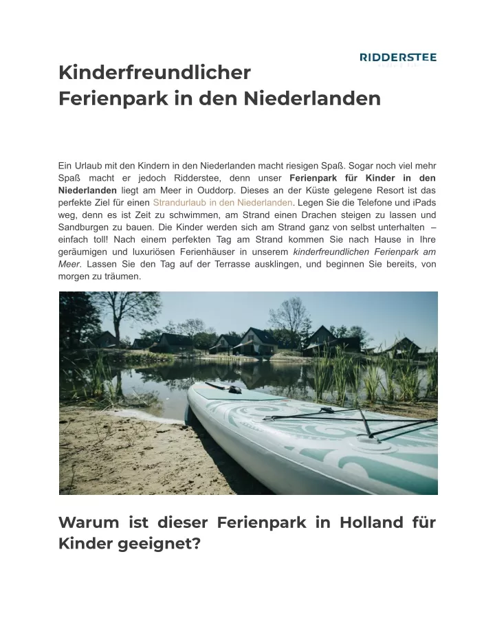 kinderfreundlicher ferienpark in den niederlanden