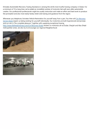 Car Recovery Dubai