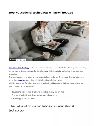 Best Educational Technology Online Whiteboard