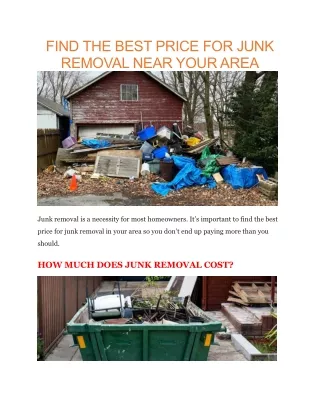 Best price for junk removal