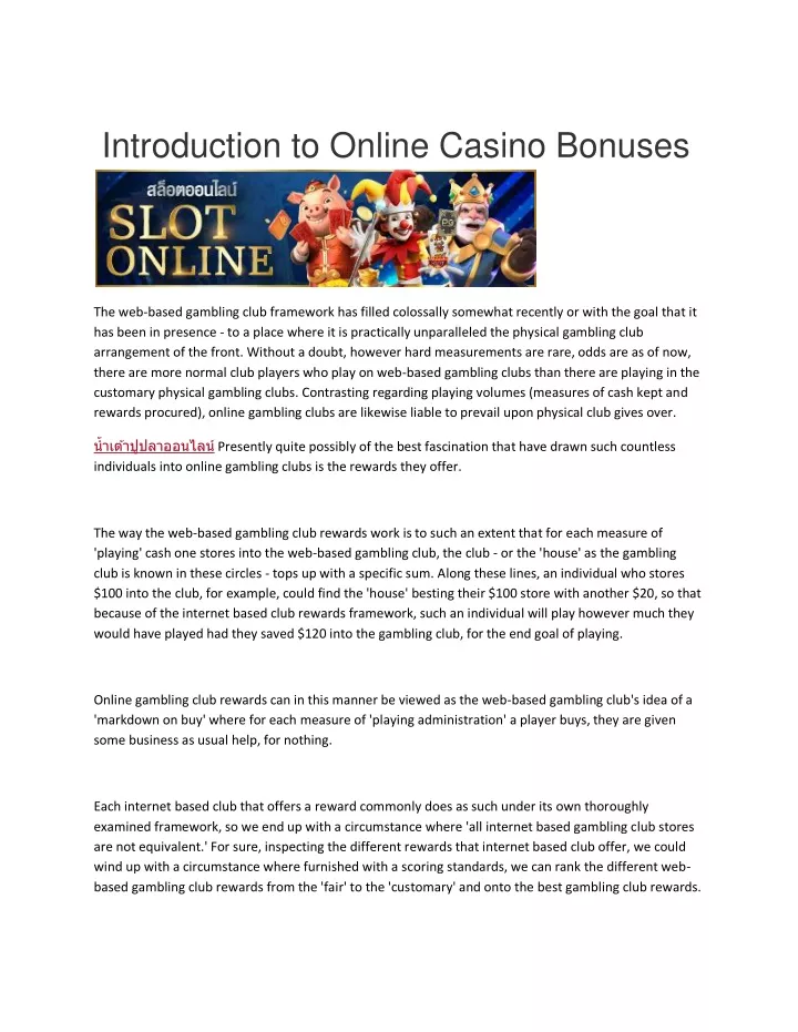 introduction to online casino bonuses
