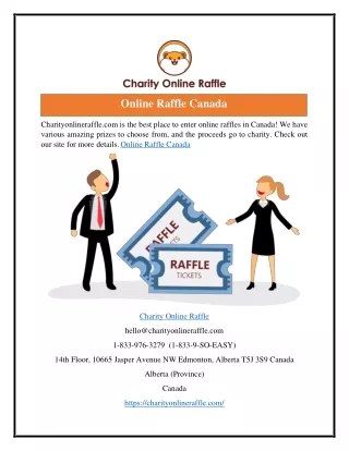Online Raffle Canada  Charityonlineraffle