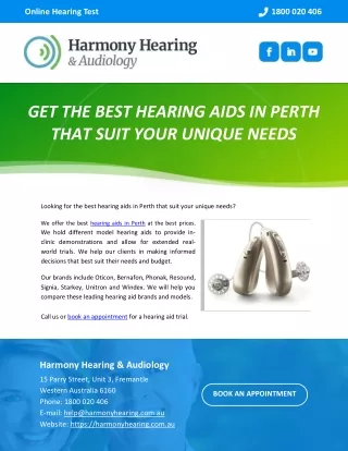 GET THE BEST HEARING AIDS IN PERTH THAT SUIT YOUR UNIQUE NEEDS