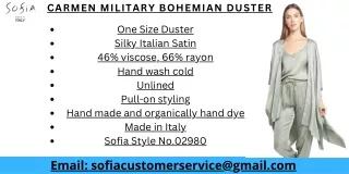 carmen military bohemian duster