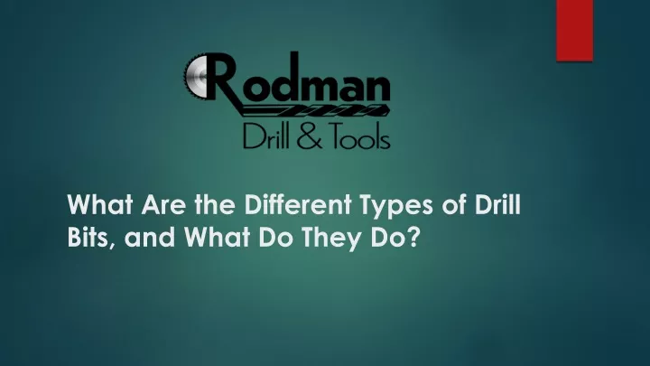 what are the different types of drill bits and what do they do