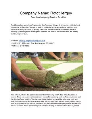 company name rototillerguy best landscaping