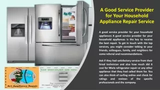 A Good Service Provider for Your Household Appliance Repair Service