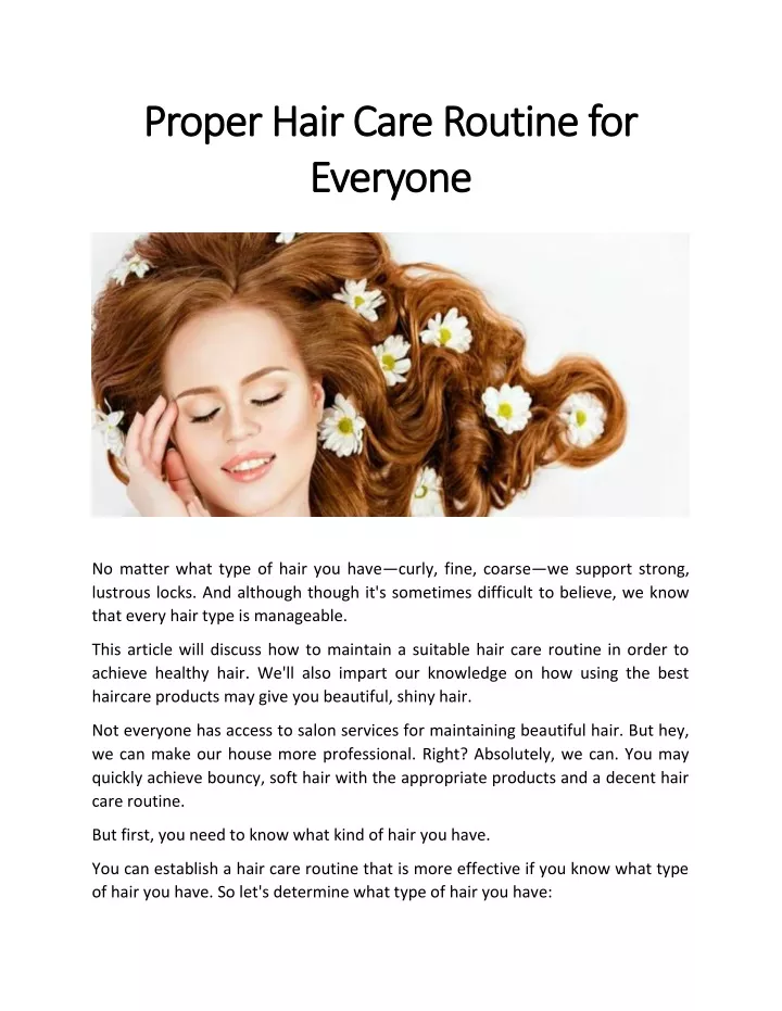 proper hair care routine for proper hair care