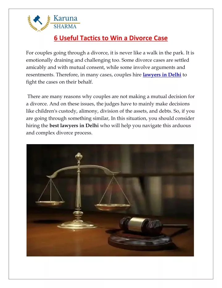 6 useful tactics to win a divorce case