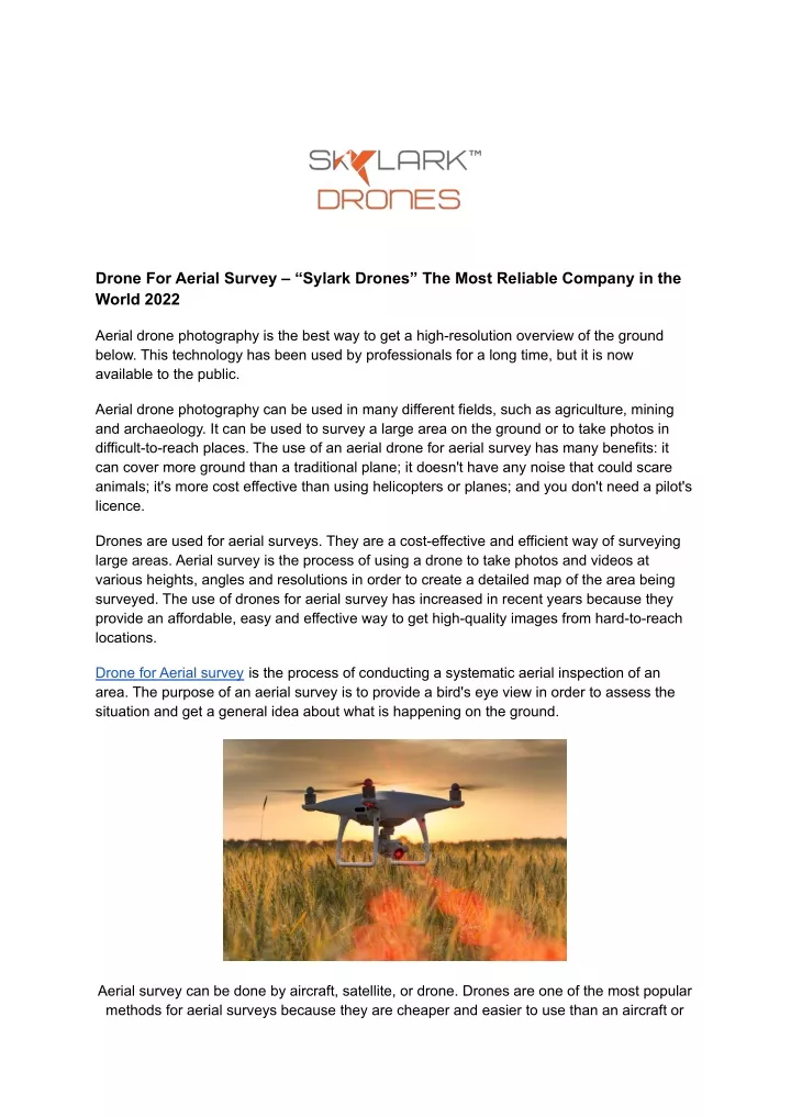 drone for aerial survey sylark drones the most