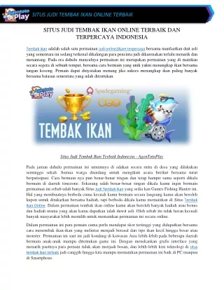 SITUS JUDI TEMBAK IKAN ONLINE TERBAIK DAN TERPERCAYA INDONESIA