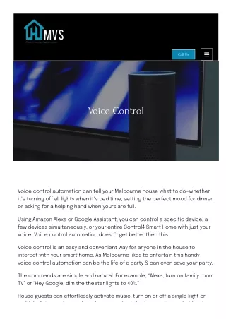 Voice Control Home Automation System Melbourne
