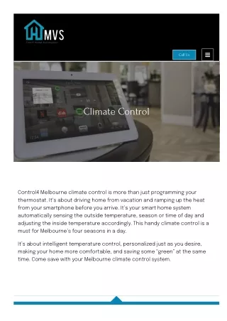 Smart Climate Control Systems For Your Home & Offices In Melbourne