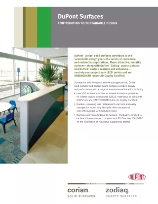 dupont surfaces contributing to sustainable design