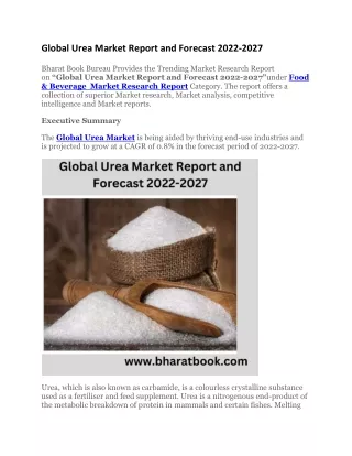 Global Urea Market Report and Forecast 2022-2027
