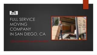 Full Service Moving Company In San Diego, Ca
