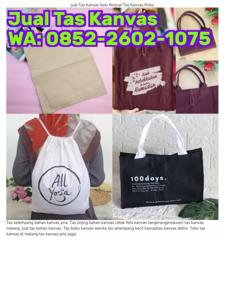 jual tas kanvas solo penjual tas kanvas polos