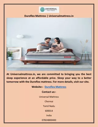 Duroflex Mattress | Universalmattress.in