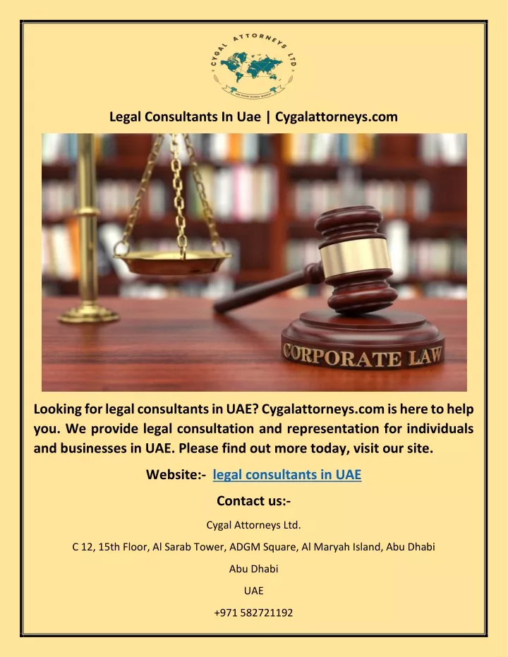 legal consultants in uae cygalattorneys com