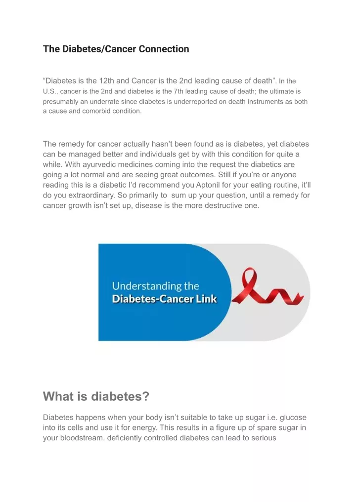 the diabetes cancer connection