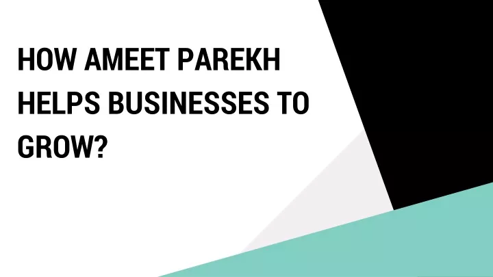 how ameet parekh helps businesses to grow