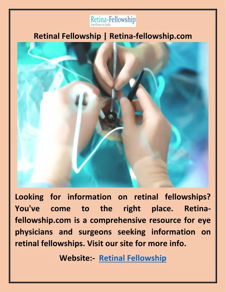 retinal fellowship retina fellowship com